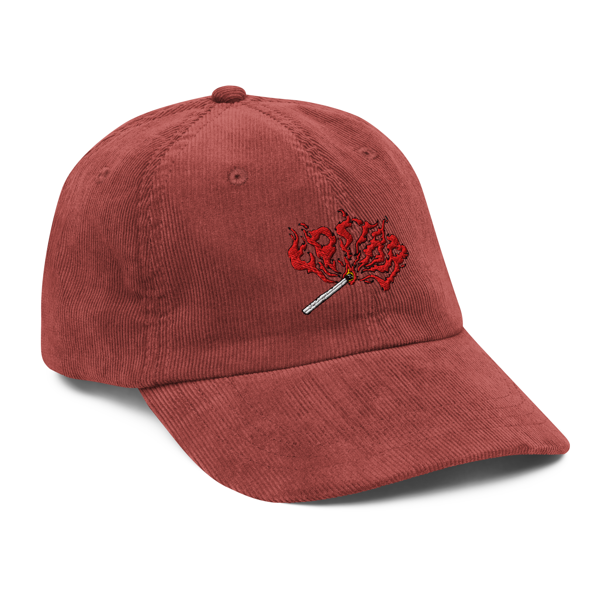 MYLAN Logo Corduroy Cap by '47 ボルドー Flaming Match